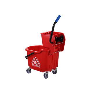 26QT Red Color Mop Bucket with Wringer Side Press Wring Is Easy To Use