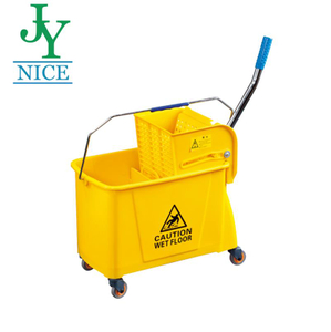Mop Buckets with Side Wringer Yellow Built-in Mop Holder On Wringer Front