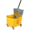 Commercial Mop Bucket Side Press Cleaning Wringer On Wheels Trolley 35 Quart Down Pressing Wringer